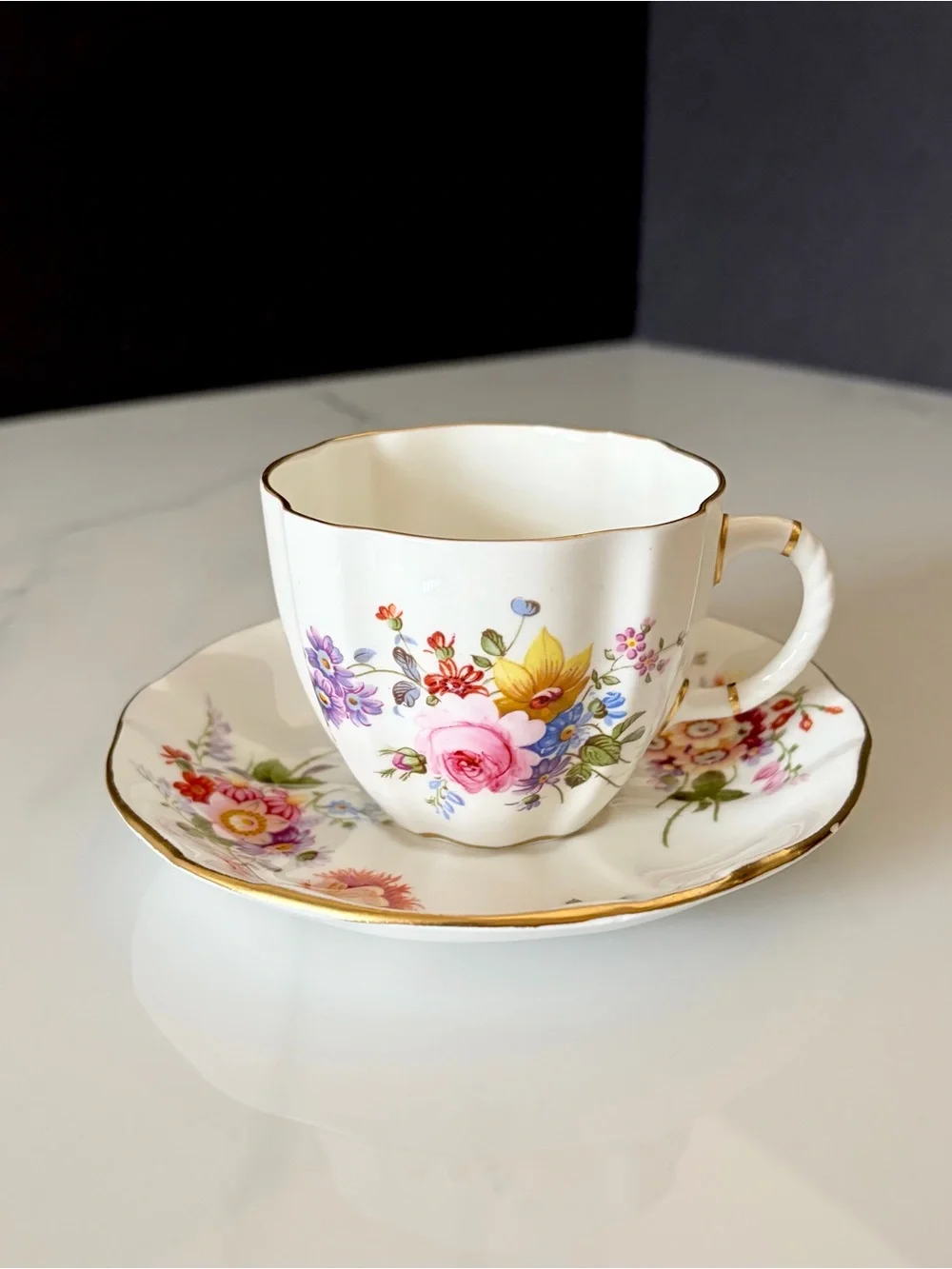 Derby Posies Cup & Saucer by Royal Crown Derby
